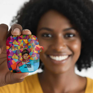 Ida B. Wells AirPods Case with Colorful Patchwork Pattern Design Confident Portrait Civil Rights and Journalism Tribute - African Pride