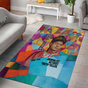 Ida B. Wells Area Rug with Colorful Patchwork Pattern Design Confident Portrait Civil Rights and Journalism Tribute - African Pride