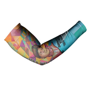 Ida B. Wells Arm Sleeves with Colorful Patchwork Pattern Design Confident Portrait Civil Rights and Journalism Tribute - African Pride