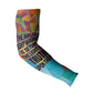 Ida B. Wells Arm Sleeves with Colorful Patchwork Pattern Design Confident Portrait Civil Rights and Journalism Tribute - African Pride