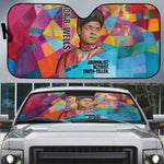 Ida B. Wells Auto Sun Shade with Colorful Patchwork Pattern Design Confident Portrait Civil Rights and Journalism Tribute - African Pride