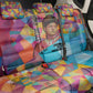 Ida B. Wells Back Car Seat Cover with Colorful Patchwork Pattern Design Confident Portrait Civil Rights and Journalism Tribute - African Pride