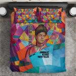 Ida B. Wells Bedding Set with Colorful Patchwork Pattern Design Confident Portrait Civil Rights and Journalism Tribute - African Pride