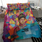 Ida B. Wells Bedding Set with Colorful Patchwork Pattern Design Confident Portrait Civil Rights and Journalism Tribute - African Pride