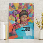 Ida B. Wells Canvas Wall Art with Colorful Patchwork Pattern Design Confident Portrait Civil Rights and Journalism Tribute - African Pride
