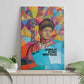 Ida B. Wells Canvas Wall Art with Colorful Patchwork Pattern Design Confident Portrait Civil Rights and Journalism Tribute - African Pride