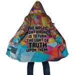 Ida B. Wells Cloak with Colorful Patchwork Pattern Design Confident Portrait Civil Rights and Journalism Tribute - African Pride