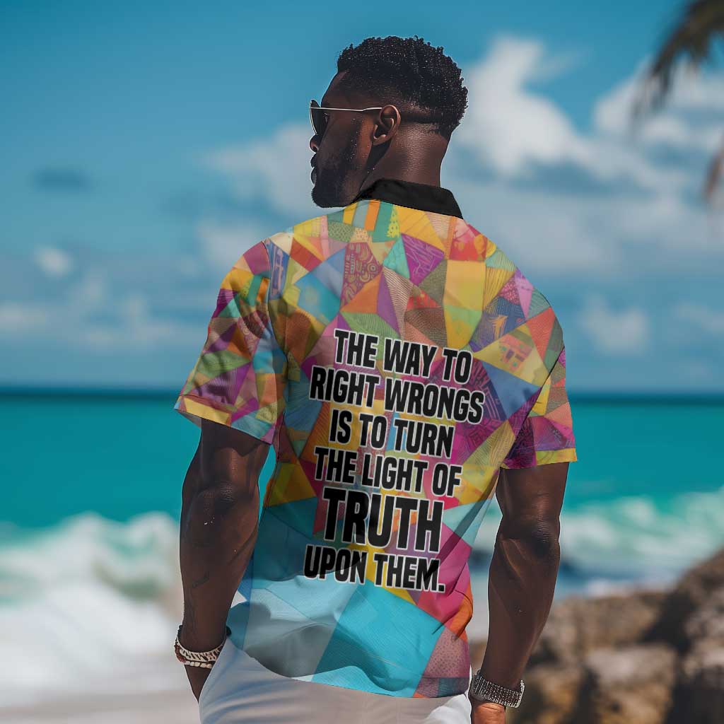 Ida B. Wells Hawaiian Shirt with Colorful Patchwork Pattern Design Confident Portrait Civil Rights and Journalism Tribute - African Pride