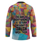 Ida B. Wells Hockey Jersey with Colorful Patchwork Pattern Design Confident Portrait Civil Rights and Journalism Tribute - African Pride
