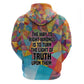 Ida B. Wells Hoodie with Colorful Patchwork Pattern Design Confident Portrait Civil Rights and Journalism Tribute - African Pride