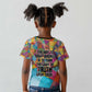Ida B. Wells Kid T shirt with Colorful Patchwork Pattern Design Confident Portrait Civil Rights and Journalism Tribute - African Pride