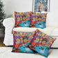 Ida B. Wells Pillow Cover with Colorful Patchwork Pattern Design Confident Portrait Civil Rights and Journalism Tribute - African Pride