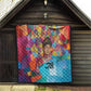 Ida B. Wells Quilt with Colorful Patchwork Pattern Design Confident Portrait Civil Rights and Journalism Tribute - African Pride