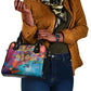 Ida B. Wells Shoulder Handbag with Colorful Patchwork Pattern Design Confident Portrait Civil Rights and Journalism Tribute - African Pride
