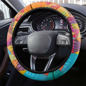 Ida B. Wells Steering Wheel Cover with Colorful Patchwork Pattern Design Confident Portrait Civil Rights and Journalism Tribute - African Pride