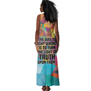 Ida B. Wells Tank Maxi Dress with Colorful Patchwork Pattern Design Confident Portrait Civil Rights and Journalism Tribute - African Pride