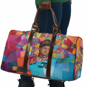 Ida B. Wells Travel Bag with Colorful Patchwork Pattern Design Confident Portrait Civil Rights and Journalism Tribute - African Pride
