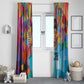 Ida B. Wells Window Curtain with Colorful Patchwork Pattern Design Confident Portrait Civil Rights and Journalism Tribute - African Pride