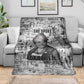 Ida B. Wells Blanket with Newspaper Collage Design Powerful Portrait Civil Rights and Free Press Tribute - African Pride