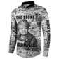 Ida B. Wells Button Sweatshirt with Newspaper Collage Design Powerful Portrait Civil Rights and Free Press Tribute