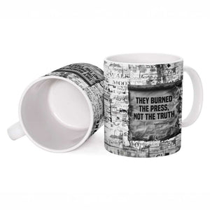 Ida B. Wells Ceramic Mug with Newspaper Collage Design Powerful Portrait Civil Rights and Free Press Tribute - African Pride