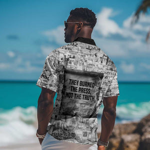 Ida B. Wells Hawaiian Shirt with Newspaper Collage Design Powerful Portrait Civil Rights and Free Press Tribute - African Pride