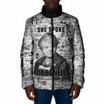 Ida B. Wells Padded Jacket with Newspaper Collage Design Powerful Portrait Civil Rights and Free Press Tribute - African Pride