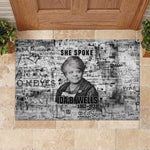 Ida B. Wells Rubber Doormat with Newspaper Collage Design Powerful Portrait Civil Rights and Free Press Tribute - African Pride