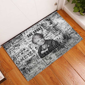 Ida B. Wells Rubber Doormat with Newspaper Collage Design Powerful Portrait Civil Rights and Free Press Tribute - African Pride