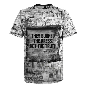 Ida B. Wells Rugby Jersey with Newspaper Collage Design Powerful Portrait Civil Rights and Free Press Tribute - African Pride