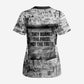 Ida B. Wells Scrub Top with Newspaper Collage Design Powerful Portrait Civil Rights and Free Press Tribute - African Pride