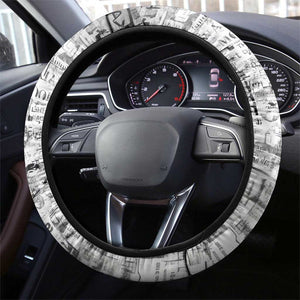 Ida B. Wells Steering Wheel Cover with Newspaper Collage Design Powerful Portrait Civil Rights and Free Press Tribute - African Pride