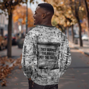 Ida B. Wells Sweatshirt with Newspaper Collage Design Powerful Portrait Civil Rights and Free Press Tribute - African Pride