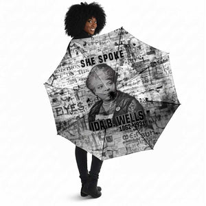 Ida B. Wells Umbrella with Newspaper Collage Design Powerful Portrait Civil Rights and Free Press Tribute - African Pride