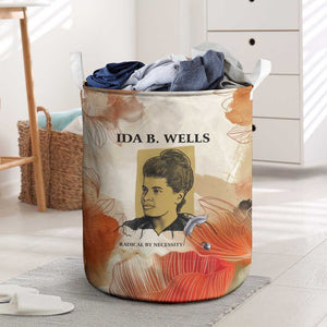 Ida B. Wells Laundry Basket with Floral Pen Design Illustrated Portrait Civil Rights and Journalism Tribute - African Pride