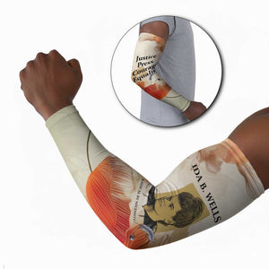 Ida B. Wells Arm Sleeves with Floral Pen Design Illustrated Portrait Civil Rights and Journalism Tribute - African Pride