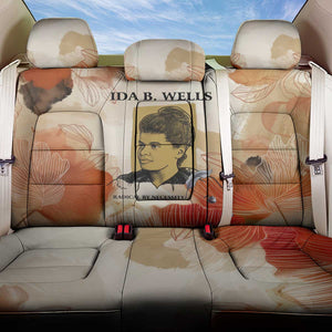 Ida B. Wells Back Car Seat Cover with Floral Pen Design Illustrated Portrait Civil Rights and Journalism Tribute - African Pride