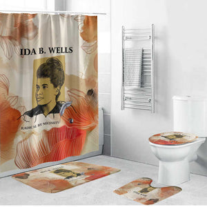 Ida B. Wells Bathroom Set with Floral Pen Design Illustrated Portrait Civil Rights and Journalism Tribute - African Pride