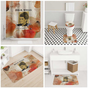 Ida B. Wells Bathroom Set with Floral Pen Design Illustrated Portrait Civil Rights and Journalism Tribute - African Pride