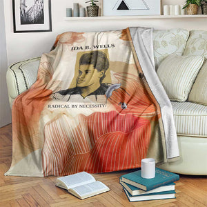Ida B. Wells Blanket with Floral Pen Design Illustrated Portrait Civil Rights and Journalism Tribute - African Pride