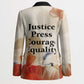 Ida B. Wells Blazer with Floral Pen Design Illustrated Portrait Civil Rights and Journalism Tribute - African Pride