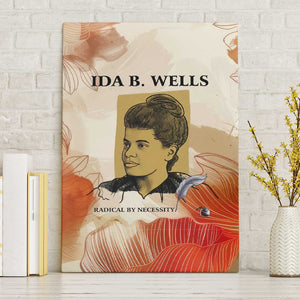 Ida B. Wells Canvas Wall Art with Floral Pen Design Illustrated Portrait Civil Rights and Journalism Tribute - African Pride