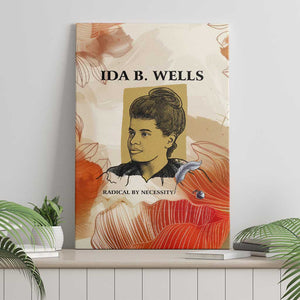 Ida B. Wells Canvas Wall Art with Floral Pen Design Illustrated Portrait Civil Rights and Journalism Tribute - African Pride
