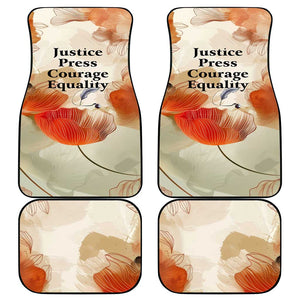 Ida B. Wells Car Mats with Floral Pen Design Illustrated Portrait Civil Rights and Journalism Tribute - African Pride