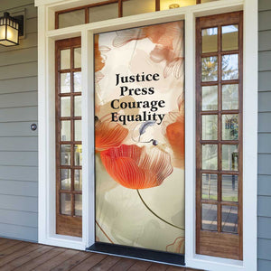 Ida B. Wells Door Cover with Floral Pen Design Illustrated Portrait Civil Rights and Journalism Tribute - African Pride