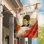 Ida B. Wells Garden Flag with Floral Pen Design Illustrated Portrait Civil Rights and Journalism Tribute - African Pride