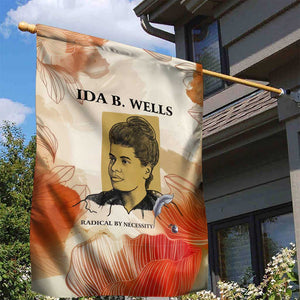 Ida B. Wells Garden Flag with Floral Pen Design Illustrated Portrait Civil Rights and Journalism Tribute - African Pride