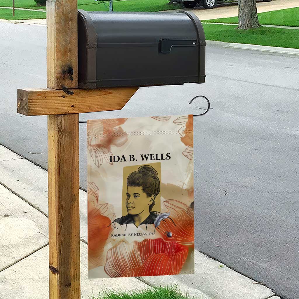 Ida B. Wells Garden Flag with Floral Pen Design Illustrated Portrait Civil Rights and Journalism Tribute - African Pride