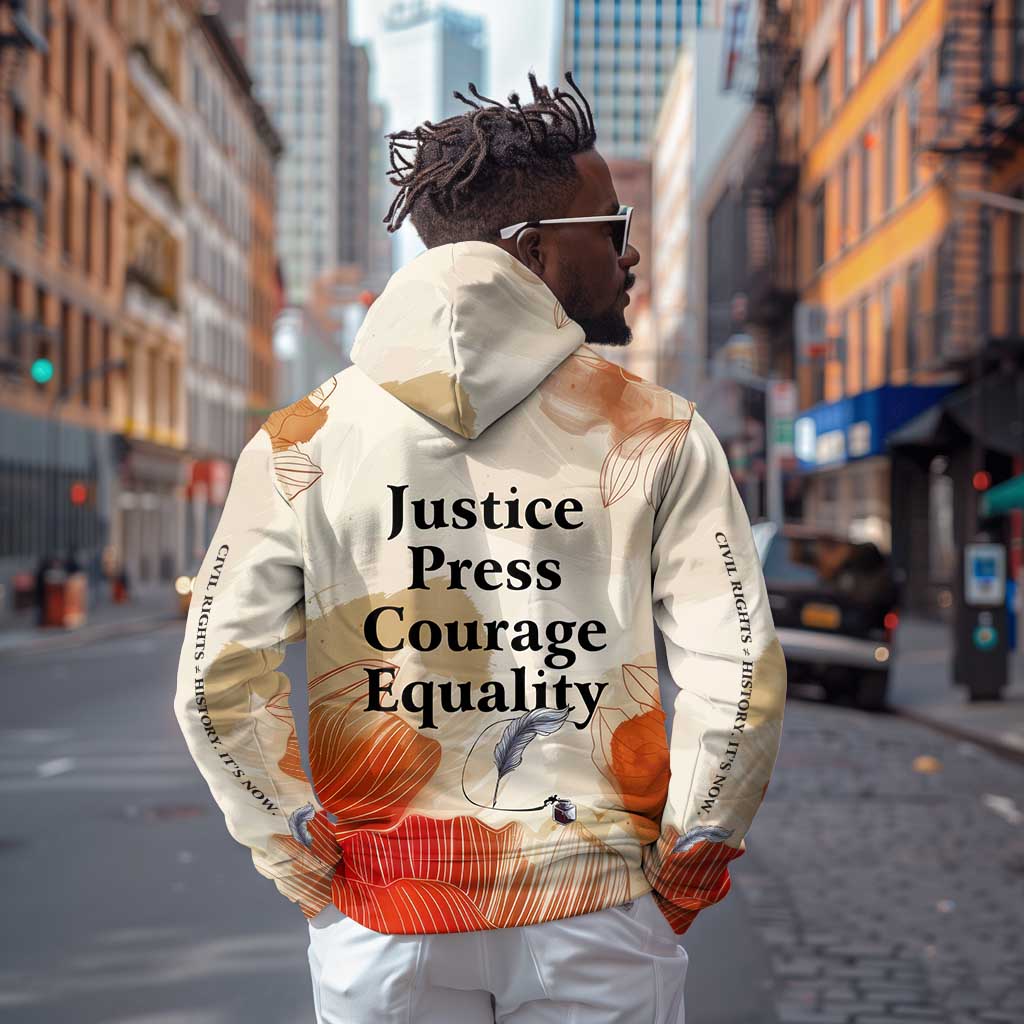 Ida B. Wells Hoodie with Floral Pen Design Illustrated Portrait Civil Rights and Journalism Tribute - African Pride