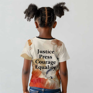 Ida B. Wells Kid T shirt with Floral Pen Design Illustrated Portrait Civil Rights and Journalism Tribute - African Pride